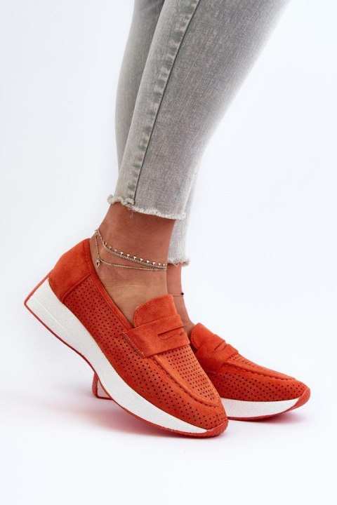 Mokasyny Model Inesqua 22-325 Orange - Step in style Mokasyny Model Inesqua 22-325 Orange - Step in style
