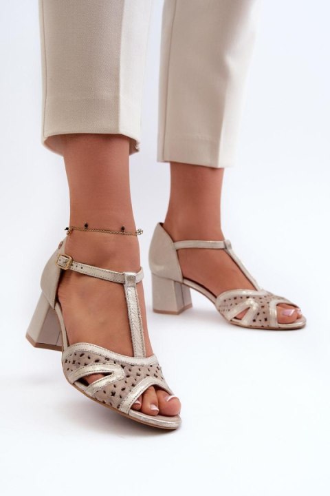 Sandały Model Maciejka 06551-04/00-5 Beige/Gold - Step in style Sandały Model Maciejka 06551-04/00-5 Beige/Gold - Step in style