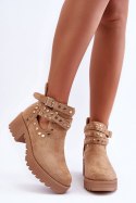 Botki Model Bella 8358 Beige Zamsz - Step in style