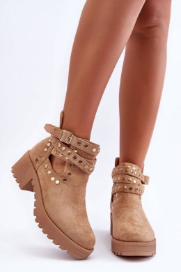 Botki Model Bella 8358 Beige Zamsz - Step in style
