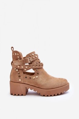Botki Model Bella 8358 Beige Zamsz - Step in style
