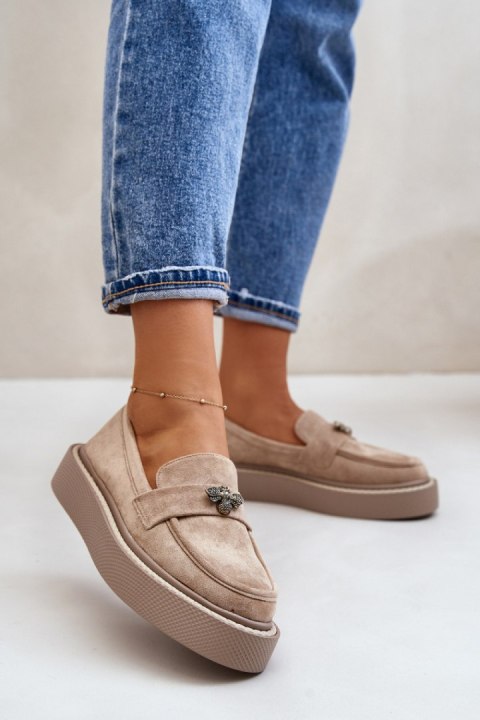 Mokasyny Model Erithine 6680 Beige - Step in style Mokasyny Model Erithine 6680 Beige - Step in style