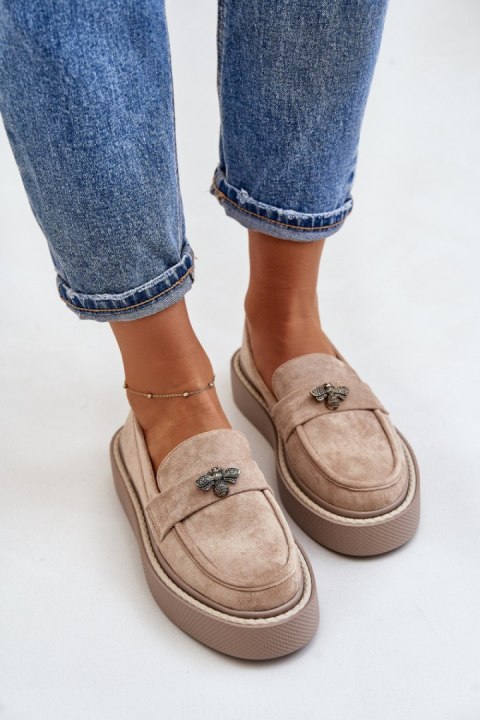 Mokasyny Model Erithine 6680 Beige - Step in style Mokasyny Model Erithine 6680 Beige - Step in style