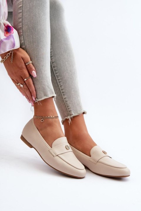 Mokasyny Model Sylvaine 24PB98-6990 Beige - Step in style Mokasyny Model Sylvaine 24PB98-6990 Beige - Step in style