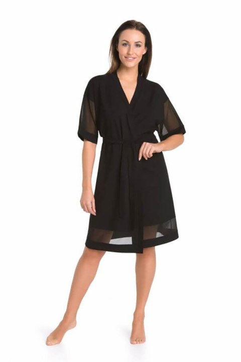 Szlafrok Damski Model Betti 2903 Black - Teyli Szlafrok Damski Model Betti 2903 Black - Teyli