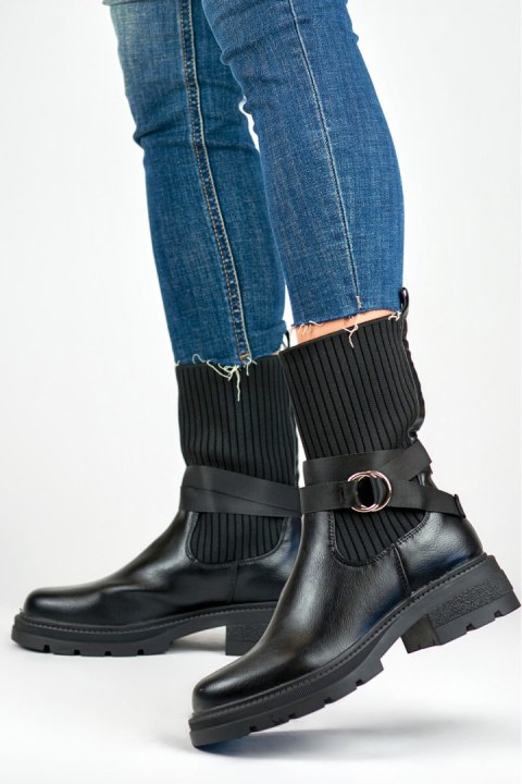 Botki Model YQ41B Black - PRIMO Botki Model YQ41B Black - PRIMO