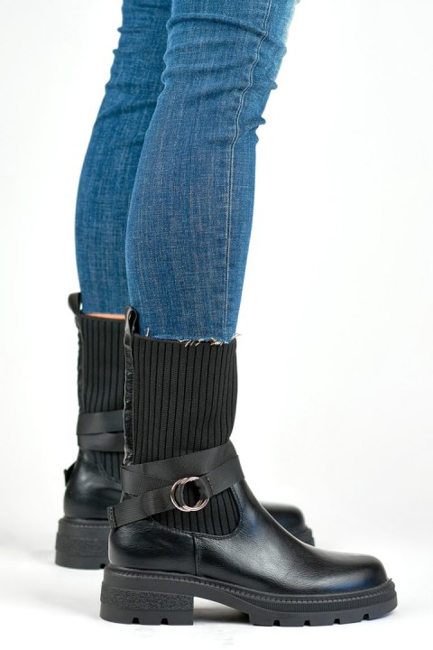 Botki Model YQ41B Black - PRIMO Botki Model YQ41B Black - PRIMO