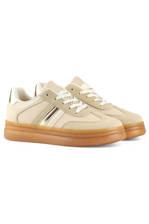 Buty Sportowe Model A185BE Beige - PRIMO Buty Sportowe Model A185BE Beige - PRIMO
