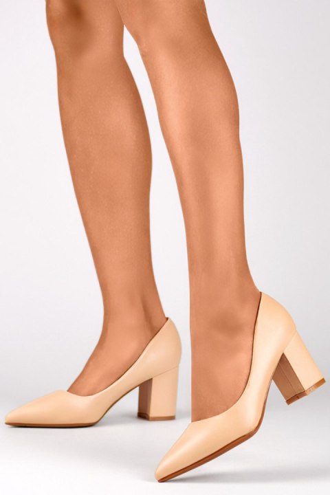 Czółenka Model KJ-42BE Beige - PRIMO Czółenka Model KJ-42BE Beige - PRIMO