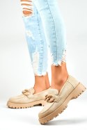 Półbuty Loafersy Model DE1130BE Beige - PRIMO