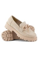 Półbuty Loafersy Model DE1130BE Beige - PRIMO