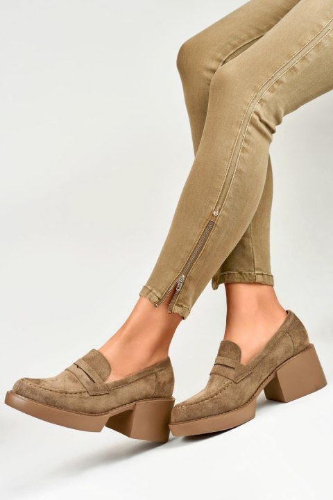 Półbuty Model GD-FL791TA Beige - PRIMO Półbuty Model GD-FL791TA Beige - PRIMO