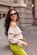 Bluzka hiszpanka z falbaną długi rękaw