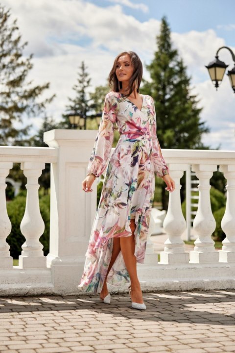 Carlotta - asymetryczna maxi sukienka z długimi rozciętymi rękawami Carlotta - asymetryczna maxi sukienka z długimi rozciętymi rękawami