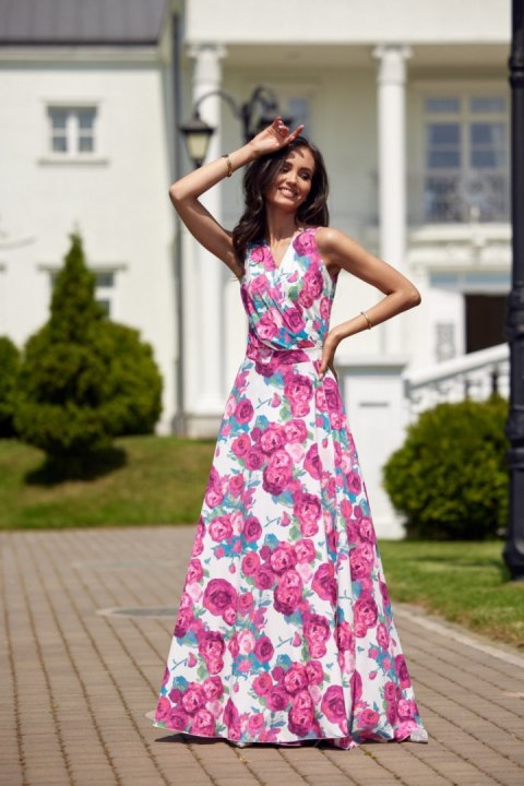 Verena - przekładana sukienka maxi na grubych ramiączkach Verena - przekładana sukienka maxi na grubych ramiączkach