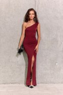 Esmeralda - dopasowana maxi sukienka na jedno ramię brokat