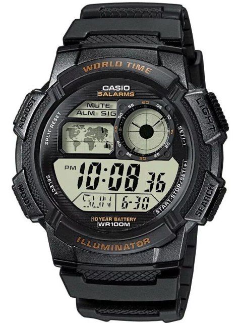 ZEGAREK MĘSKI CASIO AE-1000W-1AV - WORLD TIME + BOX ZEGAREK MĘSKI CASIO AE-1000W-1AV - WORLD TIME + BOX