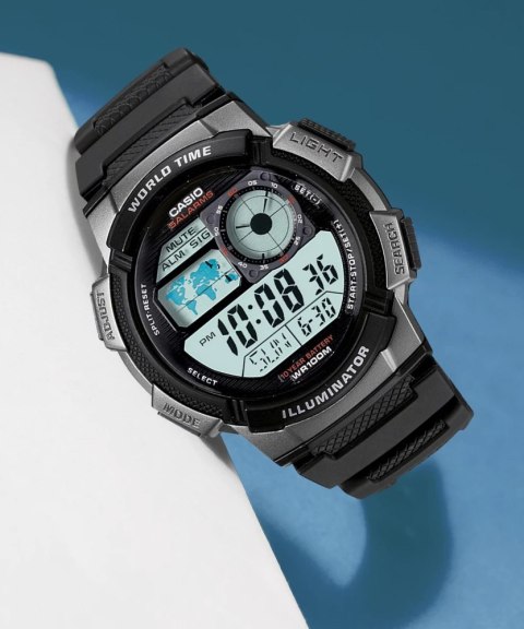 ZEGAREK MĘSKI CASIO AE-1000W 1BVDF (zd073g) - WORLD TIME + BOX ZEGAREK MĘSKI CASIO AE-1000W 1BVDF (zd073g) - WORLD TIME + BOX