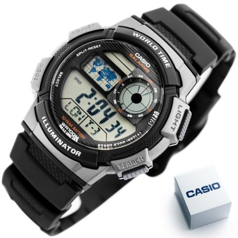 ZEGAREK MĘSKI CASIO AE-1000W 1BVDF (zd073g) - WORLD TIME + BOX ZEGAREK MĘSKI CASIO AE-1000W 1BVDF (zd073g) - WORLD TIME + BOX