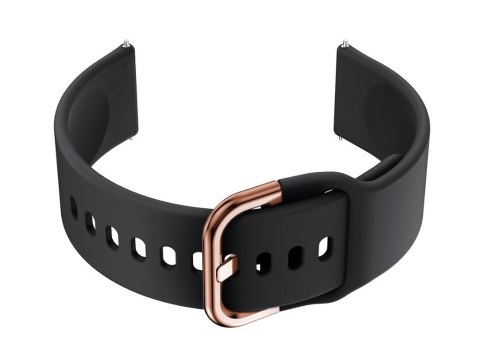 Pasek gumowy do smartwatch U01 - czarny/rosegold - 22mm Pasek gumowy do smartwatch U01 - czarny/rosegold - 22mm