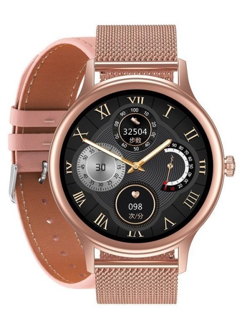 SMARTWATCH DAMSKI PACIFIC 18-1 - BRANSOLETA + PASEK: Rosegold / Różowy (sy015a) SMARTWATCH DAMSKI PACIFIC 18-1 - BRANSOLETA + PASEK: Rosegold / Różowy (sy015a)