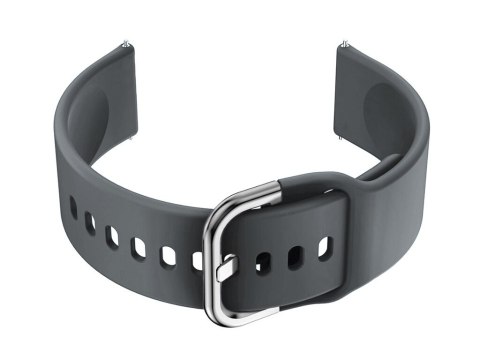 Pasek gumowy do smartwatch U01 - ciemny szary/srebrny - 18mm Pasek gumowy do smartwatch U01 - ciemny szary/srebrny - 18mm