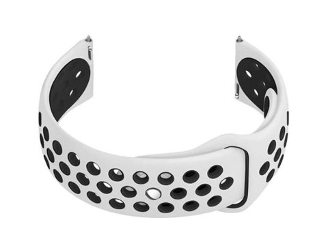 Pasek gumowy do smartwatch U11 - biały/czarny - 22mm Pasek gumowy do smartwatch U11 - biały/czarny - 22mm