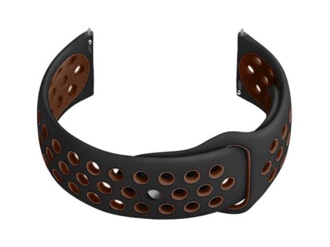 Pasek gumowy do smartwatch U11 - czarny/brązowy - 22mm Pasek gumowy do smartwatch U11 - czarny/brązowy - 22mm