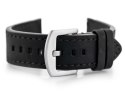 Pasek skórzany do zegarka W72 - czarny/czarna 20mm