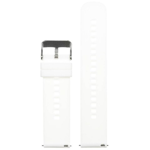 Pasek gumowy do zegarka U27 - biały/srebrny - 22mm Pasek gumowy do zegarka U27 - biały/srebrny - 22mm