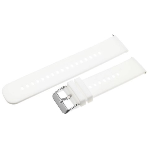 Pasek gumowy do zegarka U27 - biały/srebrny - 22mm Pasek gumowy do zegarka U27 - biały/srebrny - 22mm
