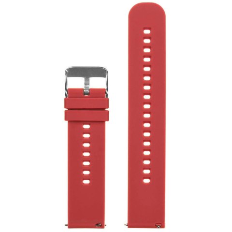 Pasek gumowy do zegarka U27 - czerwony/srebrny - 18mm Pasek gumowy do zegarka U27 - czerwony/srebrny - 18mm