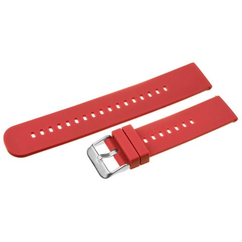 Pasek gumowy do zegarka U27 - czerwony/srebrny - 18mm Pasek gumowy do zegarka U27 - czerwony/srebrny - 18mm
