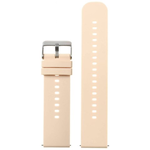 Pasek gumowy do zegarka U27 - kremowy/srebrny - 22mm Pasek gumowy do zegarka U27 - kremowy/srebrny - 22mm