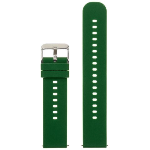 Pasek gumowy do zegarka U27 - ciemnozielony/srebrny - 22mm Pasek gumowy do zegarka U27 - ciemnozielony/srebrny - 22mm