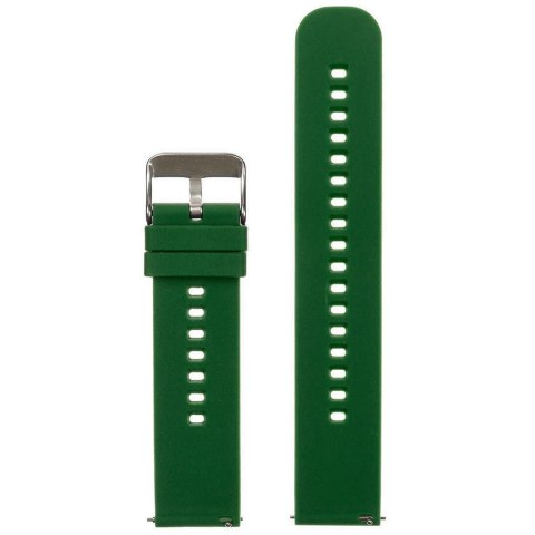 Pasek gumowy do zegarka U27 - ciemnozielony/srebrny - 22mm Pasek gumowy do zegarka U27 - ciemnozielony/srebrny - 22mm