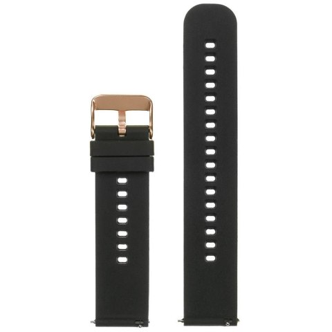 Pasek gumowy do zegarka U27 - czarny/rosegold - 18mm Pasek gumowy do zegarka U27 - czarny/rosegold - 18mm