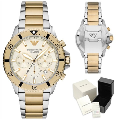 Emporio Armani ZEGAREK MĘSKI EMPORIO ARMANI AR11606 Two-Tone Chronograph + BOX Emporio Armani ZEGAREK MĘSKI EMPORIO ARMANI AR11606 Two-Tone Chronograph + BOX