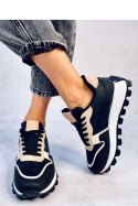 Sneakersy na wysokiej podeszwie BOIS BLACK - Inello