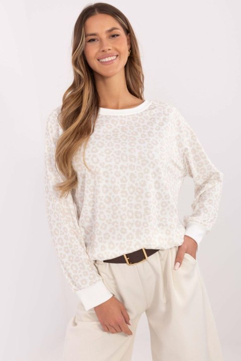 Bluzka Model MI-BZ-M742.86 White/Beige - Italy Moda Bluzka Model MI-BZ-M742.86 White/Beige - Italy Moda