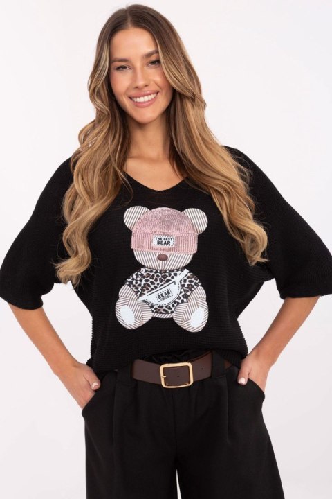 Sweter Damski Model MI-SW-2102.14 Black - Italy Moda Sweter Damski Model MI-SW-2102.14 Black - Italy Moda
