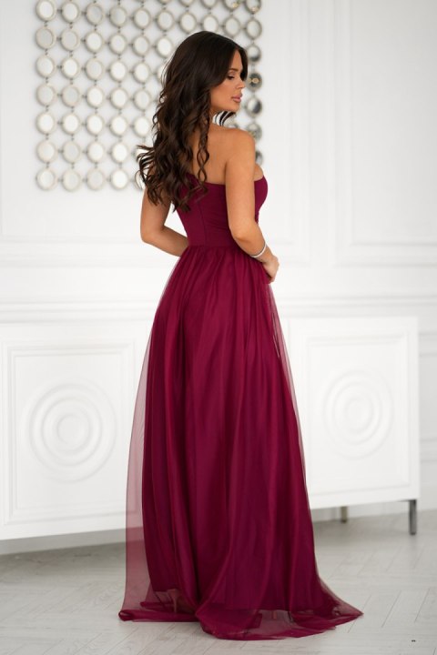 Sukienka Model 323-10 Bordo - Bicotone Sukienka Model 323-10 Bordo - Bicotone