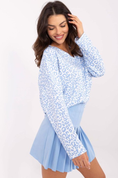 Bluzka Model MI-BZ-391739.34 White/Blue - Italy Moda Bluzka Model MI-BZ-391739.34 White/Blue - Italy Moda