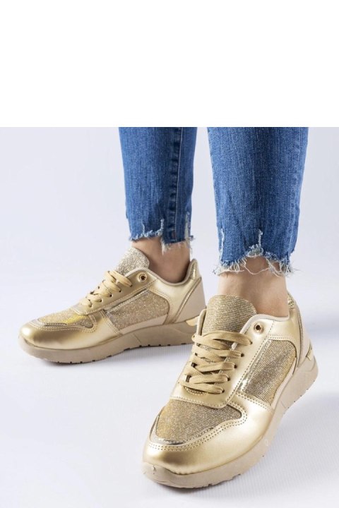 Beżowo-złote sneakersy z ozdobną nitką Facondo - Solea Beżowo-złote sneakersy z ozdobną nitką Facondo - Solea