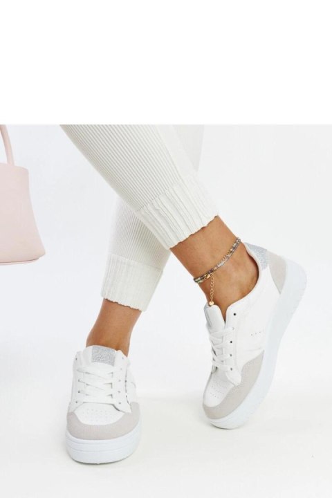 Białe-szare sneakersy na platformie Walda - Solea Białe-szare sneakersy na platformie Walda - Solea