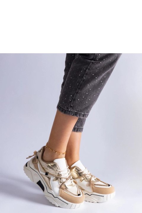 Beżowe sneakersy zdobione cyrkoniowym sznurkiem Valdeza - Solea Beżowe sneakersy zdobione cyrkoniowym sznurkiem Valdeza - Solea