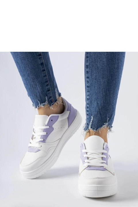 Białe sneakersy z fioletowym akcentem Fournie - Solea Białe sneakersy z fioletowym akcentem Fournie - Solea