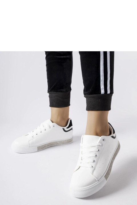 Biało-czarne sneakersy z cyrkoniami Dina - Solea Biało-czarne sneakersy z cyrkoniami Dina - Solea