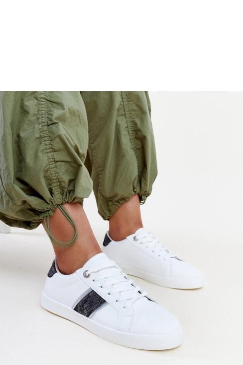 Biało-czarne sneakersy z ozdobnym paskiem Grada - Solea Biało-czarne sneakersy z ozdobnym paskiem Grada - Solea
