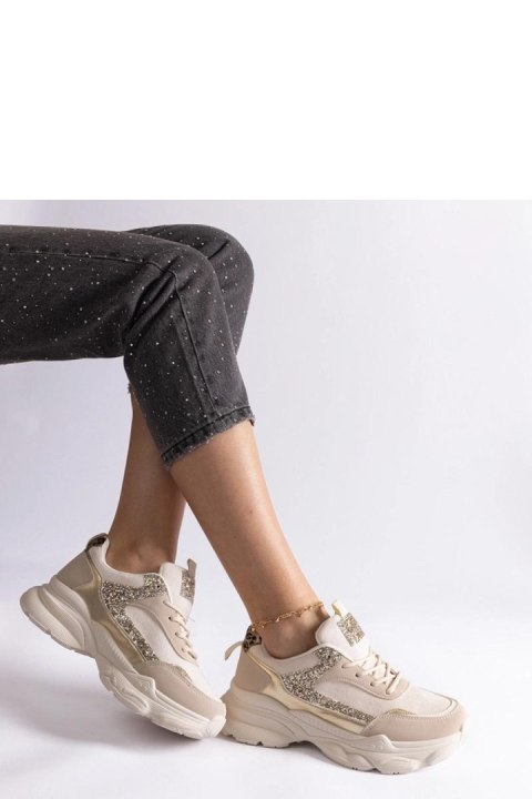 Beżowe sneakersy z brokatowymi wstawkami Clorinda - Solea Beżowe sneakersy z brokatowymi wstawkami Clorinda - Solea